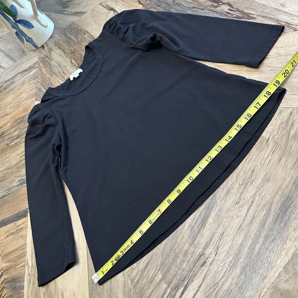 A.L.C. Karlie Black Cotton Puff Tee Sz Small Made in U.S.A. EUC - Picture 9 of 11